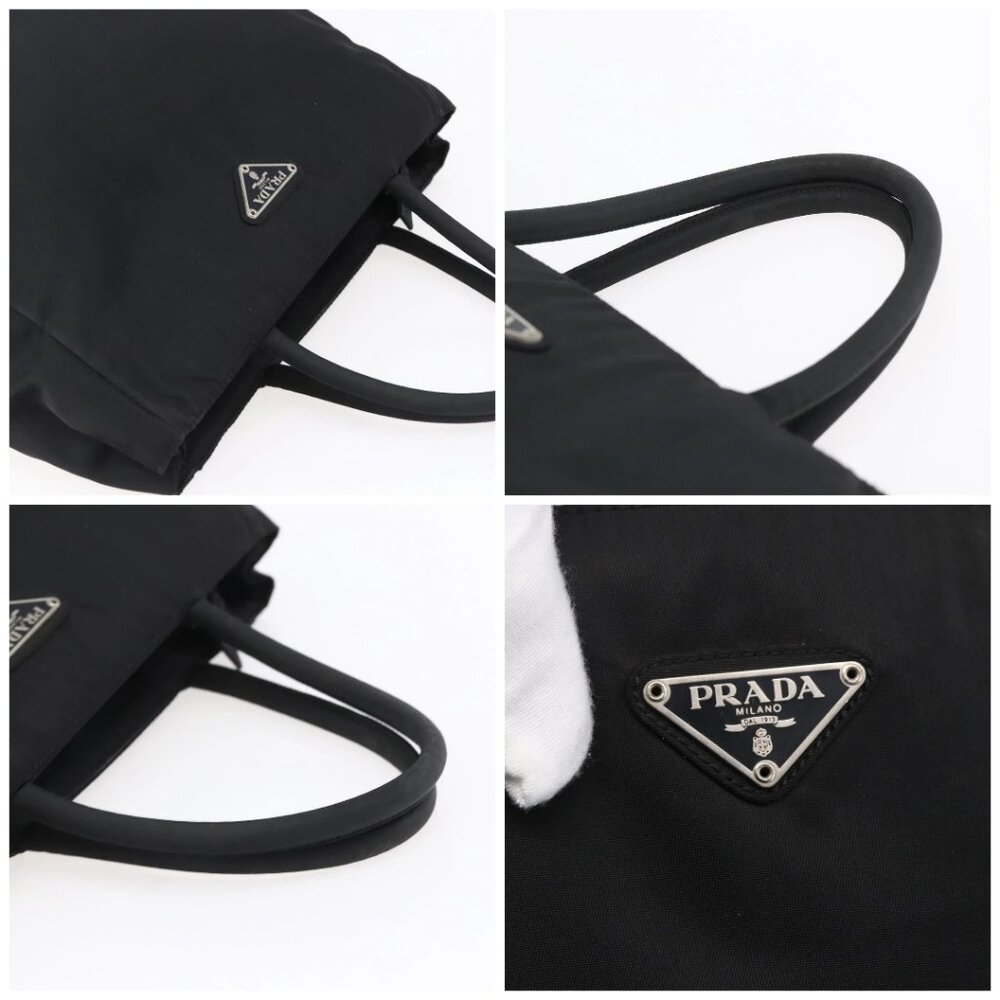 PRADA Hand Bag Nylon Black Silver Auth 153198 - Picture 16 of 16